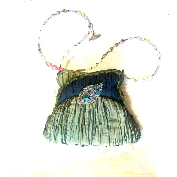 Vintage Mary Frances Iridescent Green Handbag - Picture 2 of 6